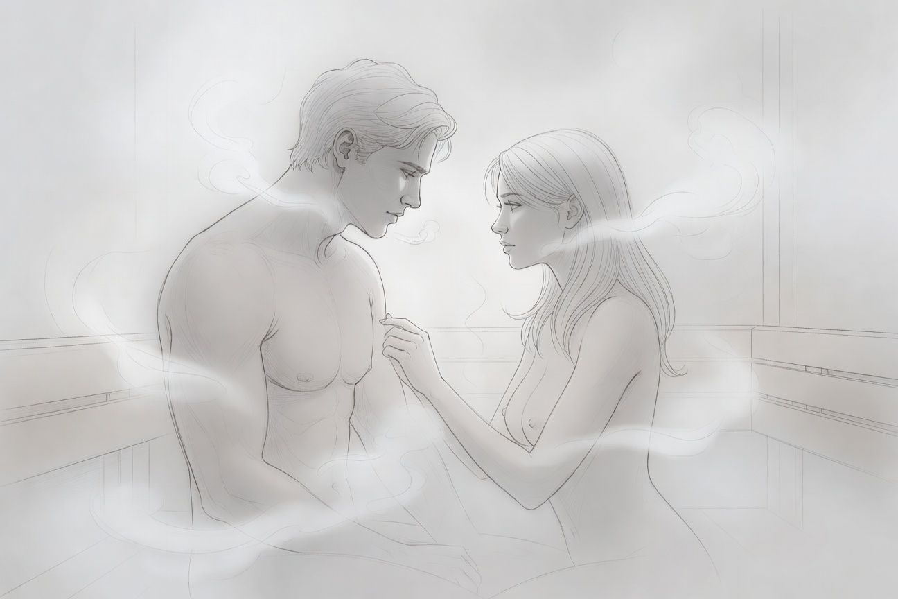 Przypadkowe spotkanie w parowej saunie o północy z tajemniczym nieznajomym