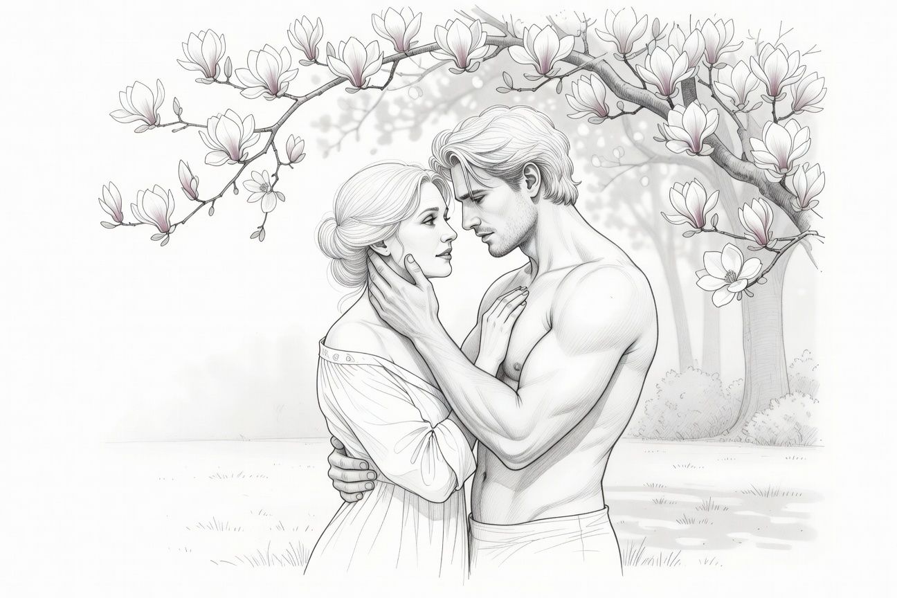 Samotna matka i młody ogrodnik: płomienna namiętność w cieniu magnolii