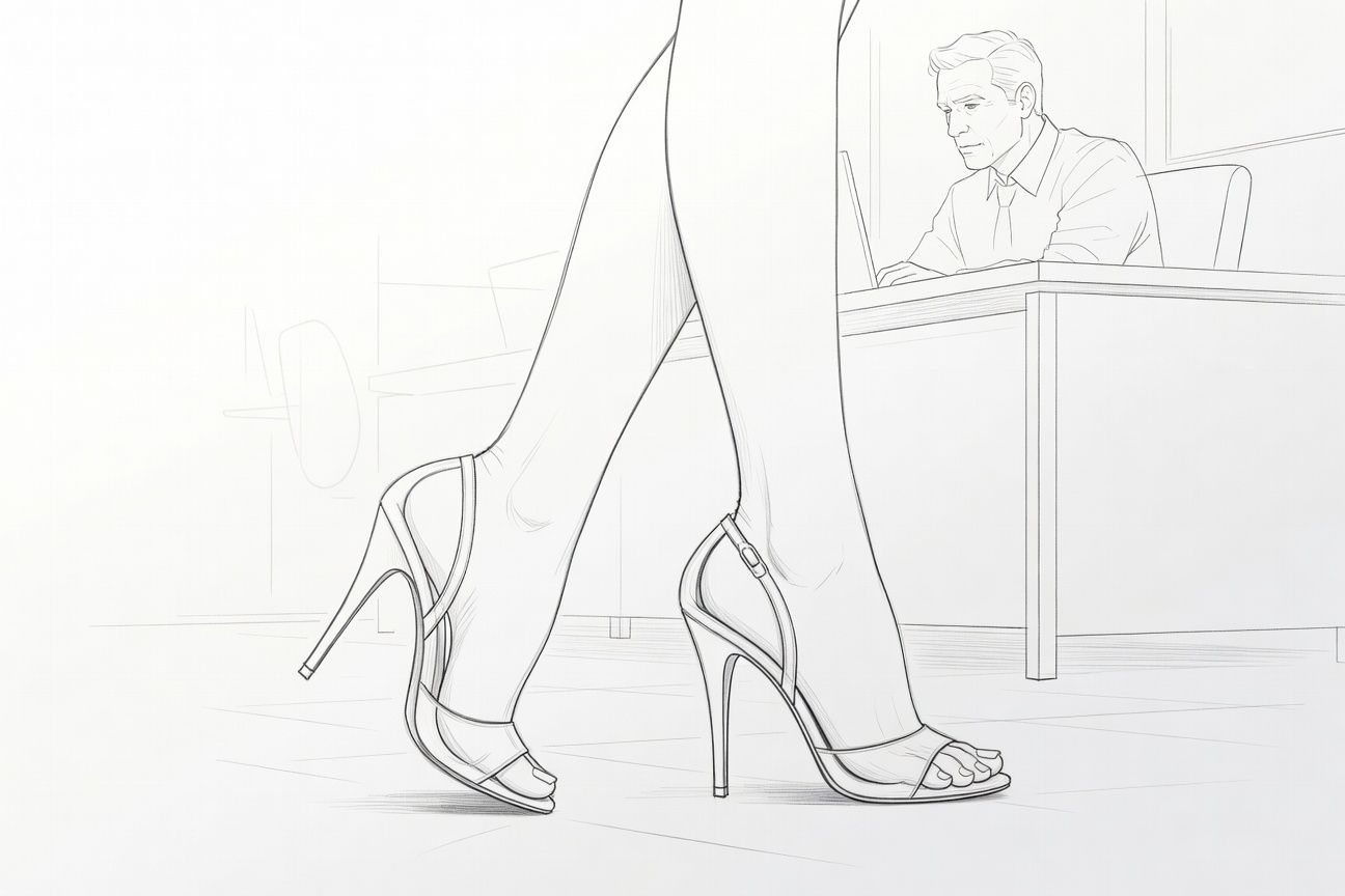 Moje stopy w szpilkach doprowadziły Borysa do szaleństwa pożądania w biurze