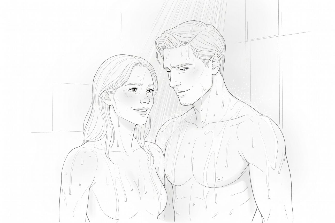 Wspólny prysznic z trenerem po wieczornym treningu – namiętność pod strumieniami wody