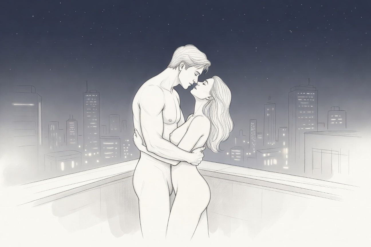 Gorący akt na dachu wieżowca w centrum miasta: namiętna noc pełna ryzyka i pożądania